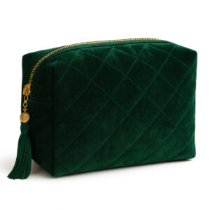 Quilted Emerald Makeup Bag